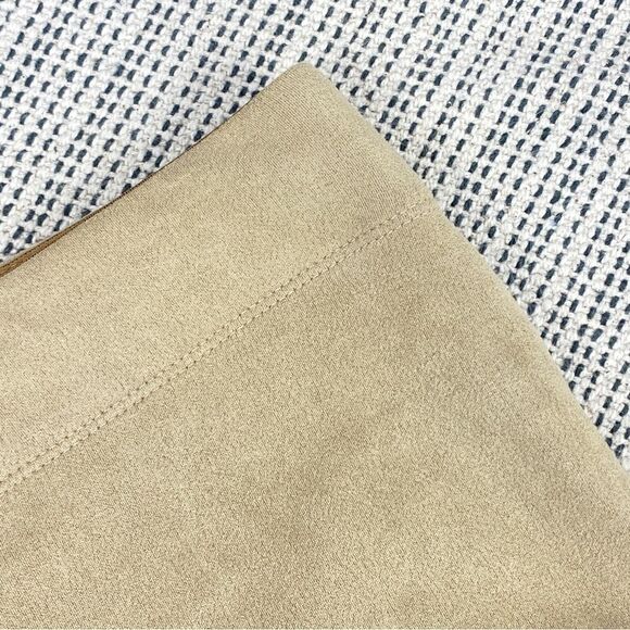 Max Studio Faux Suede Microfiber Pull On Ankle Pants Tan Large - Picture 5 of 9